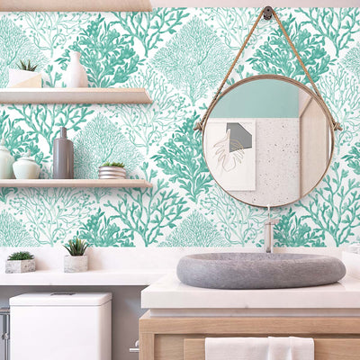 product image for Seaweed Peel-and-Stick Wallpaper in Seaglass 27