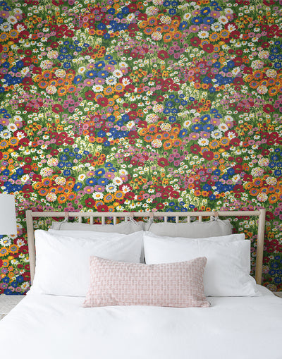 product image for Floral Meadow Peel-and-Stick Wallpaper in Multicolored 83