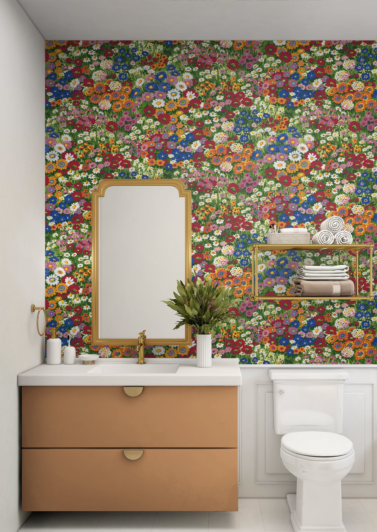 Shop Floral Meadow Peel-and-Stick Wallpaper in Multicolored | Burke Decor