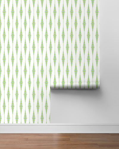 product image for Striped Ikat Peel-and-Stick Wallpaper in Macaw Green 53