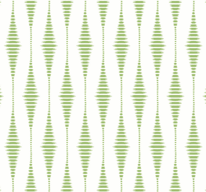 media image for Striped Ikat Peel-and-Stick Wallpaper in Macaw Green 233