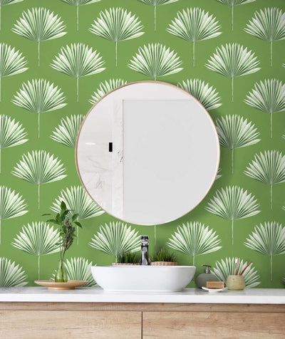 product image for Tropical Fan Palm Peel-and-Stick Wallpaper in Green Sprout 38