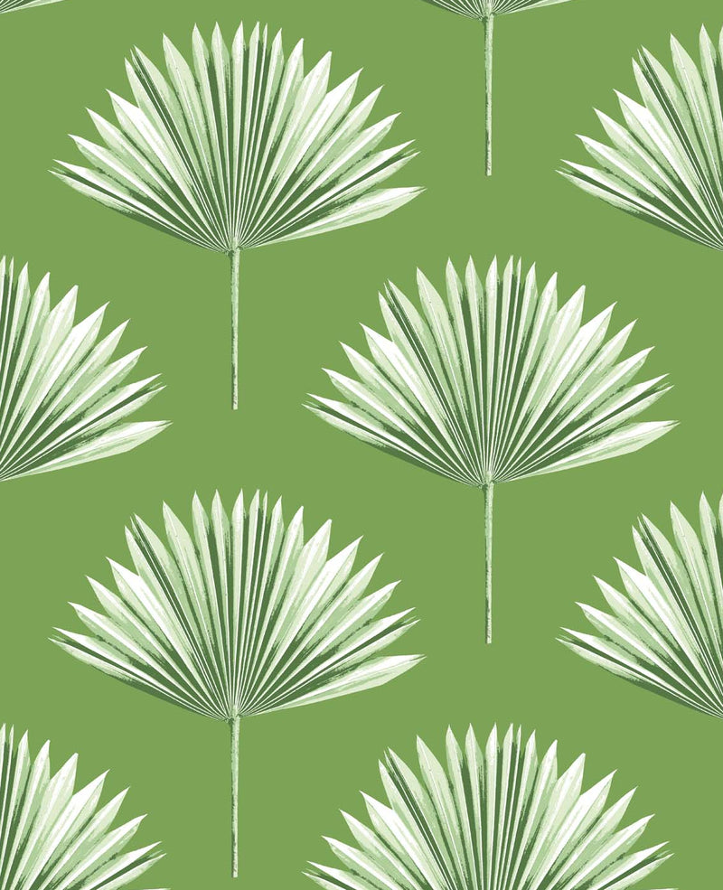 media image for Tropical Fan Palm Peel-and-Stick Wallpaper in Green Sprout 259