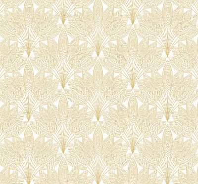 product image of Peacock Leaves Peel-and-Stick Wallpaper in Metallic Gold 593