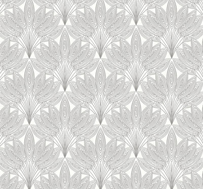 product image of Peacock Leaves Peel-and-Stick Wallpaper in Metallic Silver 573