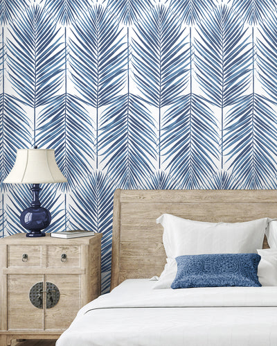 product image for Paradise Palms  Peel-and-Stick Wallpaper in Coastal Blue 85