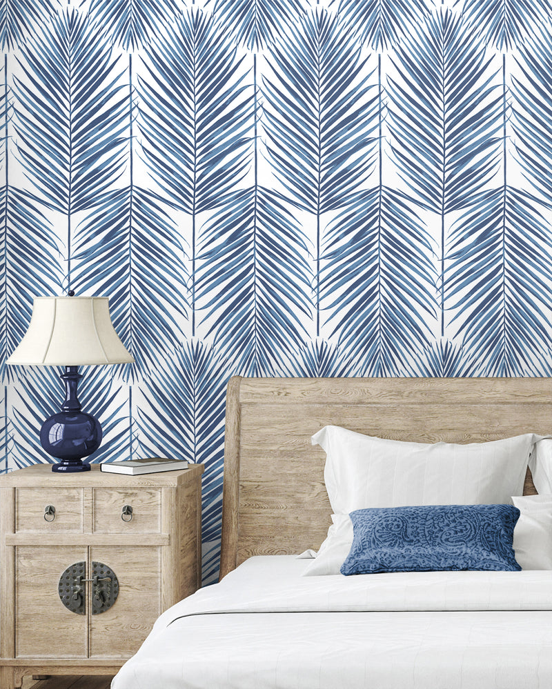 media image for Paradise Palms  Peel-and-Stick Wallpaper in Coastal Blue 272