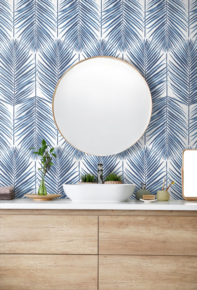 product image for Paradise Palms  Peel-and-Stick Wallpaper in Coastal Blue 34