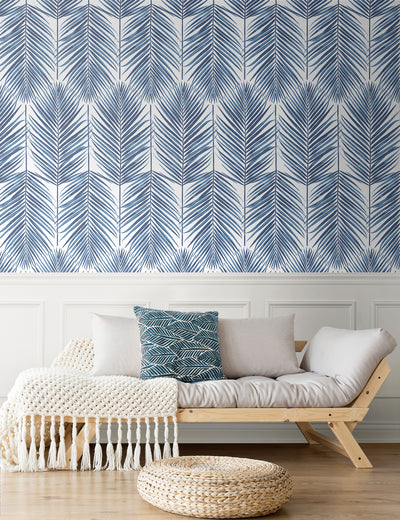 product image for Paradise Palms  Peel-and-Stick Wallpaper in Coastal Blue 51