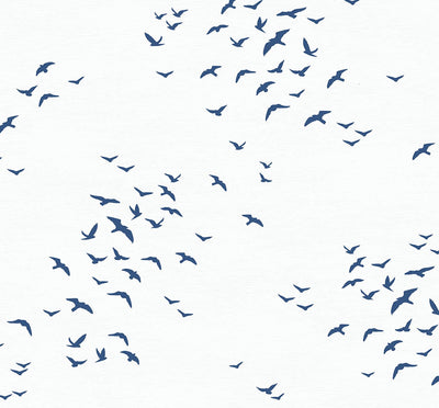 product image for Birds in Flight Peel-and-Stick Wallpaper in Navy Blue 90