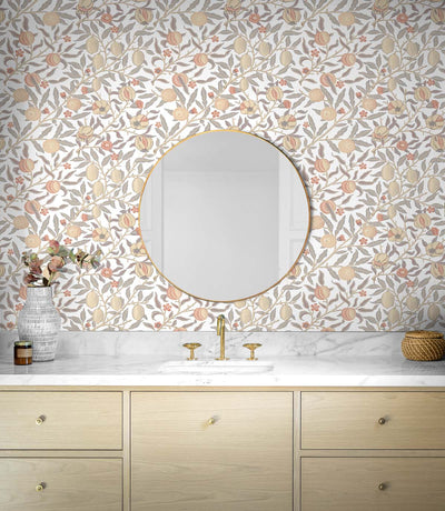 product image for Pomegranate Peel-and-Stick Wallpaper in Daydream Grey & Melon 54