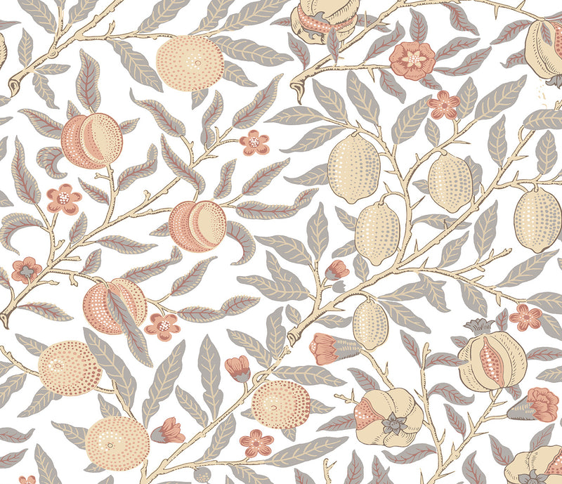 media image for Pomegranate Peel-and-Stick Wallpaper in Daydream Grey & Melon 286