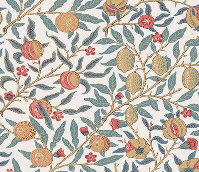 product image of Pomegranate Peel-and-Stick Wallpaper in Moonstone Blue & Light Ochre 599