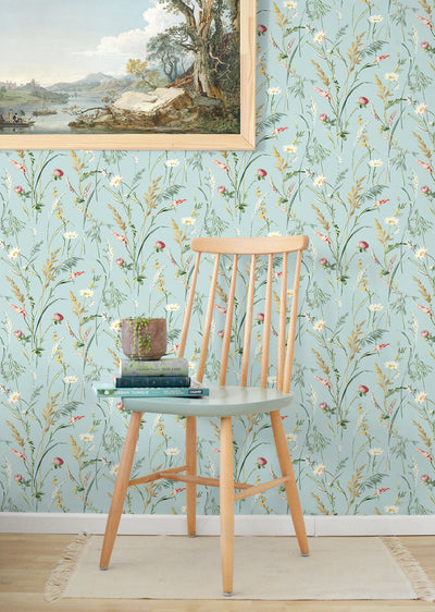 product image for Meadow Flowers Peel & Stick Wallpaper in Seabreeze 72