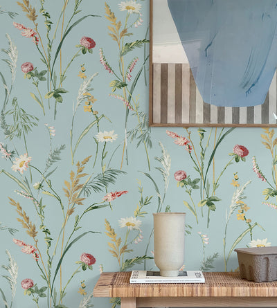 product image for Meadow Flowers Peel & Stick Wallpaper in Seabreeze 61