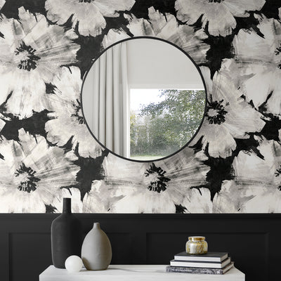 product image for Graphic Floral Peel-and-Stick Wallpaper in Ebony & Champagne 22