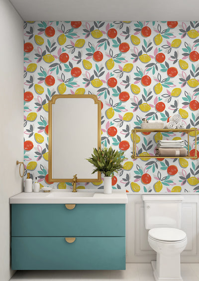 product image for Fruit Toss Peel & Stick Wallpaper in Tropic Sunset 61