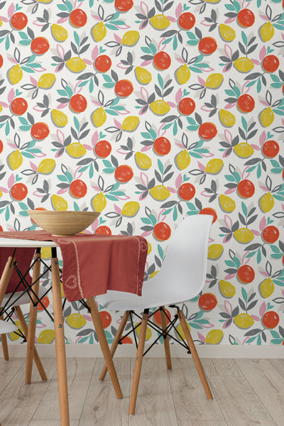 product image for Fruit Toss Peel & Stick Wallpaper in Tropic Sunset 19