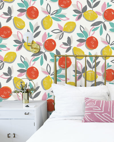 product image for Fruit Toss Peel & Stick Wallpaper in Tropic Sunset 66