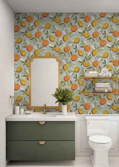 product image for Fruit Toss Peel & Stick Wallpaper in Daydream Grey 78