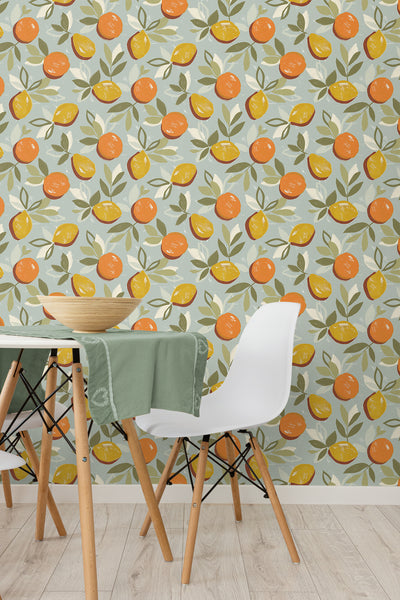 product image for Fruit Toss Peel & Stick Wallpaper in Daydream Grey 76