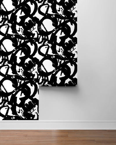 product image for Inkblot Peel-and-Stick Wallpaper in Onyx 34