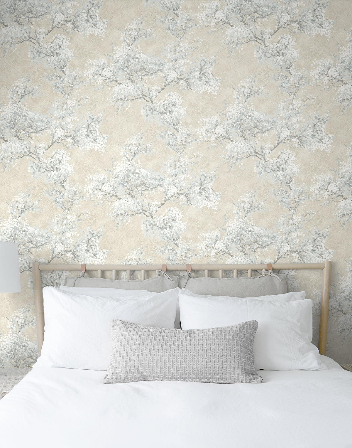 Shop Cherry Blossom Grove Peel-and-Stick Wallpaper in Parchment ...