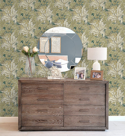 product image for Floral Folly Peel & Stick Wallpaper in Juniper & Parchment 12