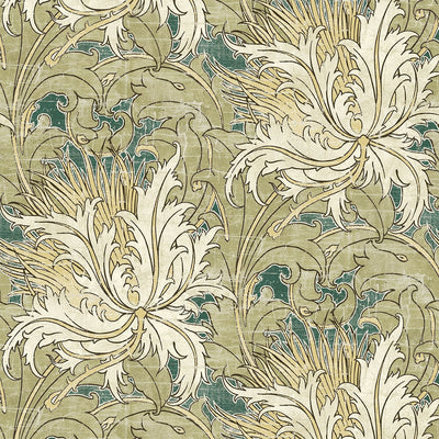 product image for Floral Folly Peel & Stick Wallpaper in Juniper & Parchment 21