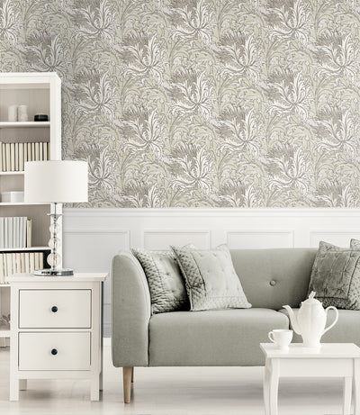 product image for Floral Folly Peel & Stick Wallpaper in Lunar Rock & Pale Oak 61