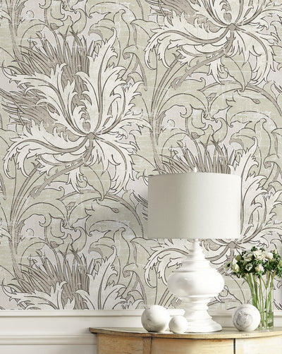 product image for Floral Folly Peel & Stick Wallpaper in Lunar Rock & Pale Oak 11