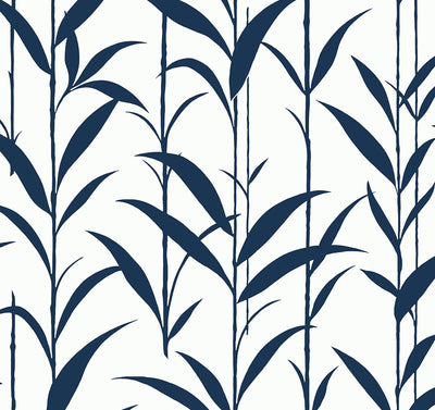 product image for Bamboo Silhouette Peel & Stick Wallpaper in Royal Blue 24