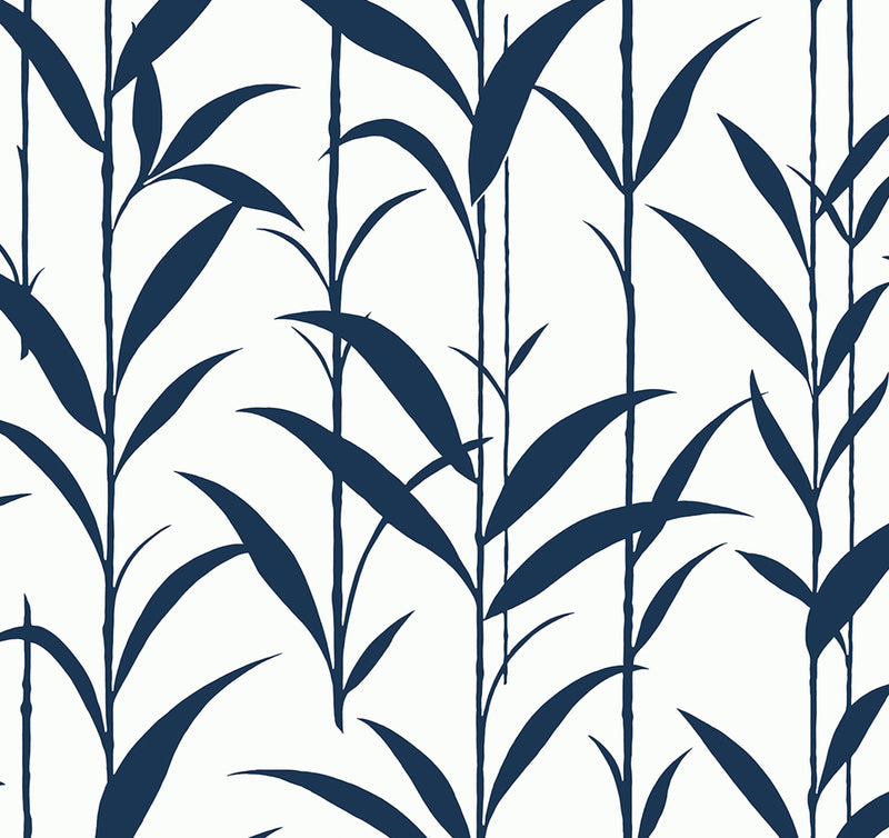 media image for Bamboo Silhouette Peel & Stick Wallpaper in Royal Blue 270