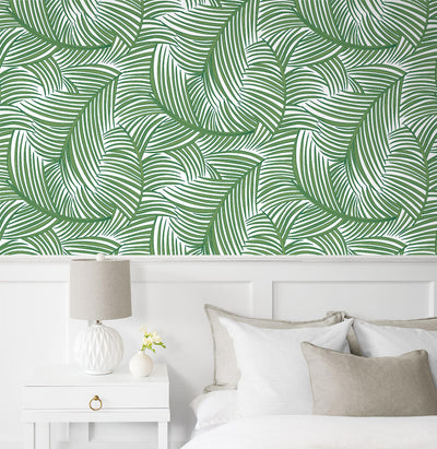 product image for Tossed Palm Fronds Peel & Stick Wallpaper in Greenery 49