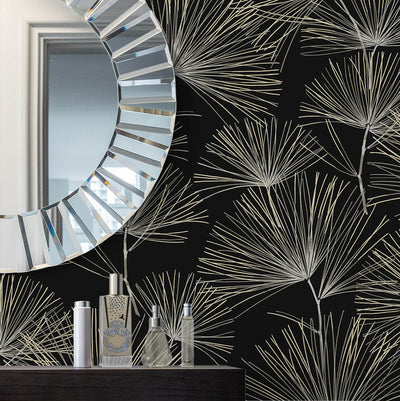 product image for Pine Needles Peel & Stick Wallpaper in Ebony & Pavestone 93