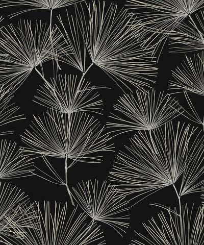 product image for Pine Needles Peel & Stick Wallpaper in Ebony & Pavestone 98