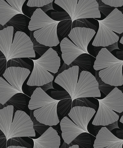 product image of Tossed Ginkgo Leaf Peel & Stick Wallpaper in Ebony & Greystone 51