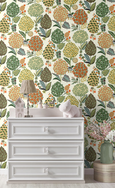 product image for Blooming Bulbs Peel & Stick Wallpaper in Melon & Spruce 65