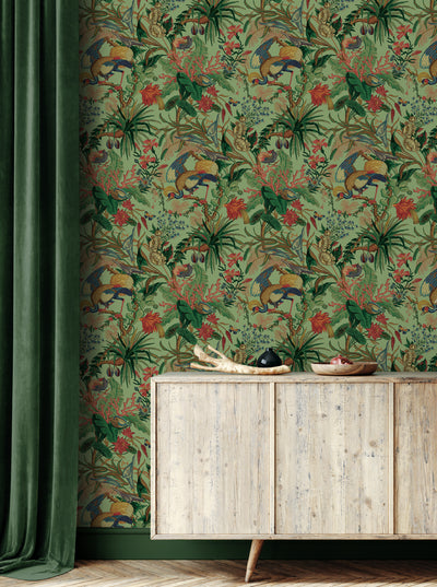 product image for Tropical Canopy Peel & Stick Wallpaper in Seagreen 94