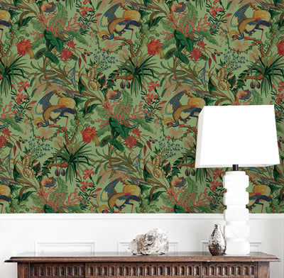 product image for Tropical Canopy Peel & Stick Wallpaper in Seagreen 64