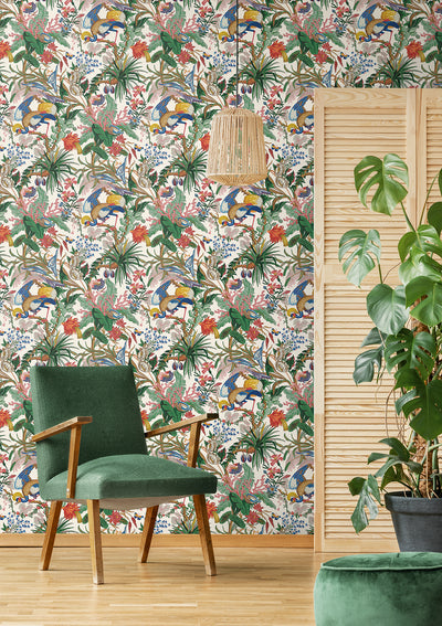product image for Tropical Canopy Peel & Stick Wallpaper in Sea Salt 55