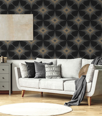 product image for Stellar Geo Peel & Stick Wallpaper in Ebony 85