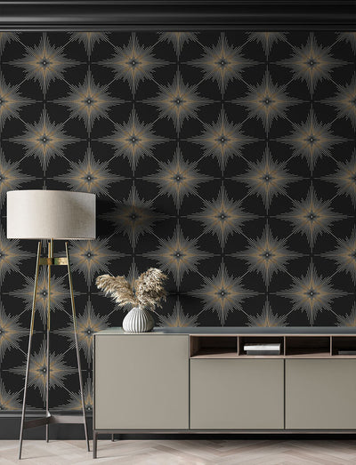 product image for Stellar Geo Peel & Stick Wallpaper in Ebony 38