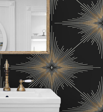 product image for Stellar Geo Peel & Stick Wallpaper in Ebony 79