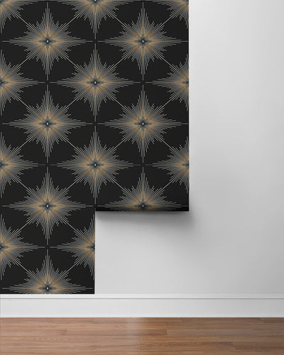 product image for Stellar Geo Peel & Stick Wallpaper in Ebony 72