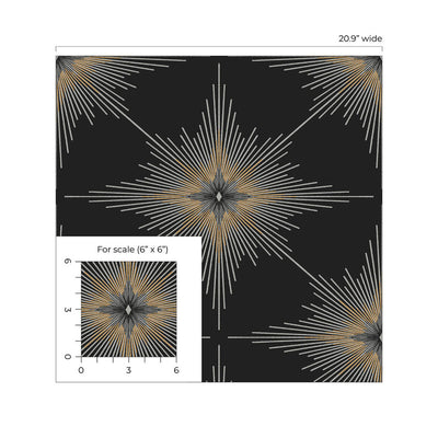 product image for Stellar Geo Peel & Stick Wallpaper in Ebony 50