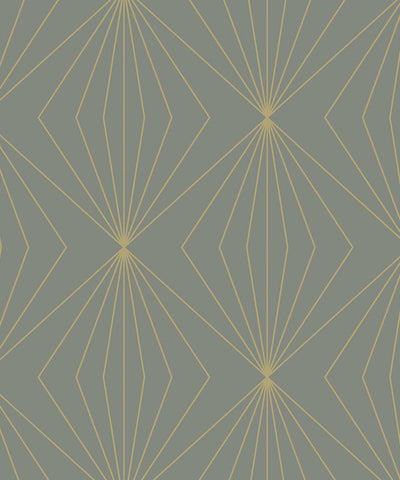 product image of Sample Gem Geometric Peel & Stick Wallpaper in Grey & Metallic Gold 575