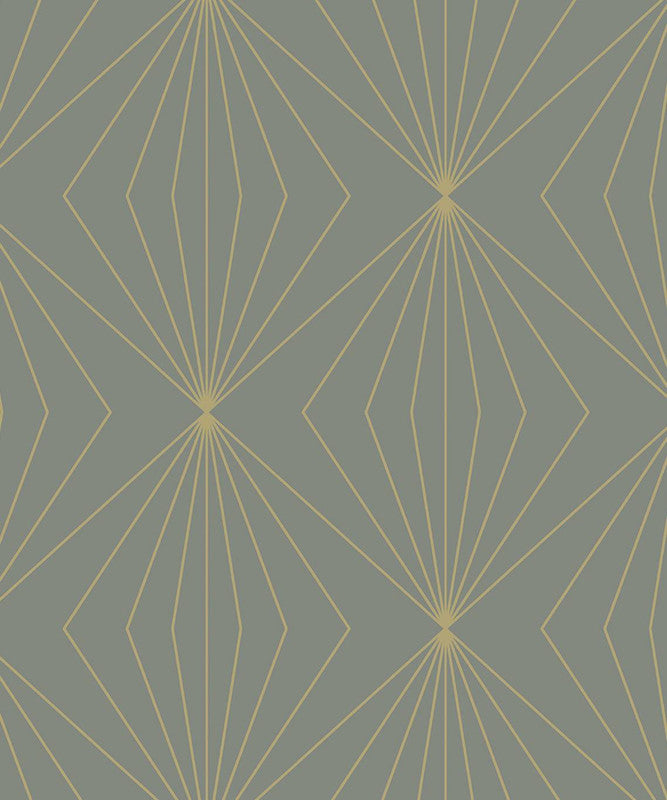 media image for Sample Gem Geometric Peel & Stick Wallpaper in Grey & Metallic Gold 228