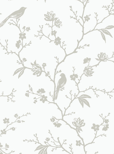 product image for Songbird Chinoiserie Peel & Stick Wallpaper in Nickel 12