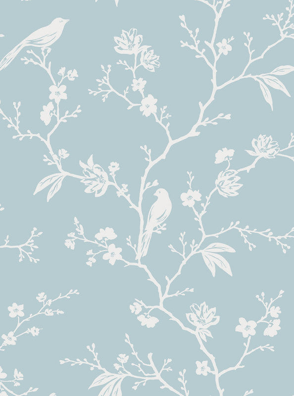 media image for Songbird Chinoiserie Peel & Stick Wallpaper in Blue Skies 26